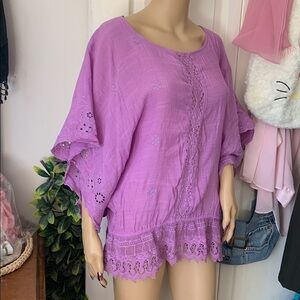 Addition Elle purple gauze tunic top plus size X